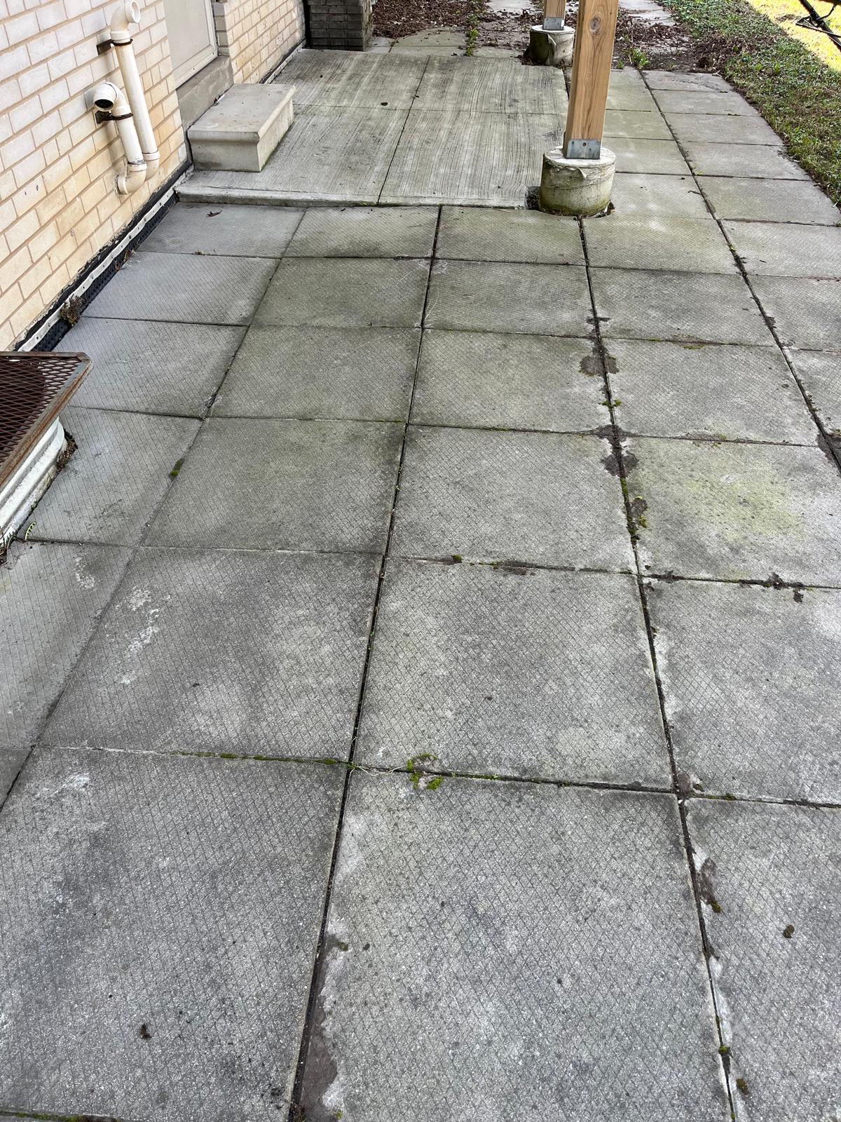 Clean paver walkway after yard cleanup work